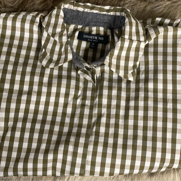 Lafayette 148 New York Button Down Long Sleeved Blouse Size Medium Top - Picture 7 of 7